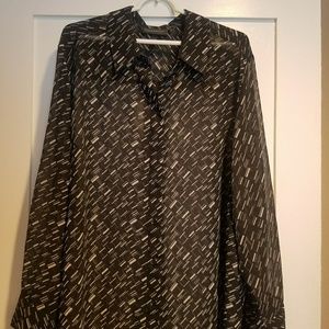 Lane Bryant sheer long sleeve button up shirt